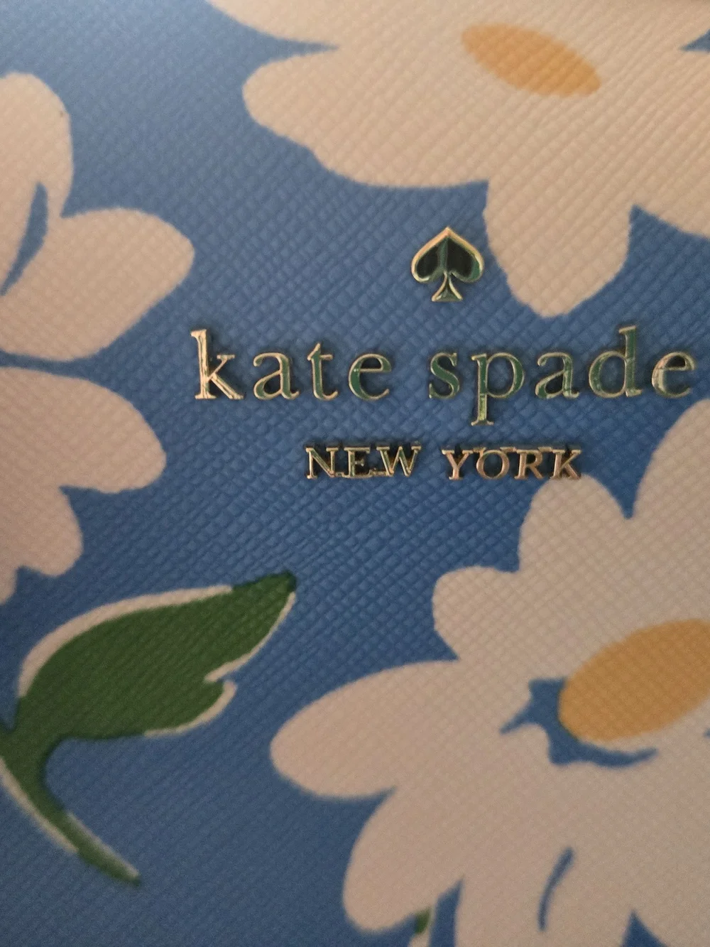 kate spade Blue Floral Dome Satchel with White & Yellow Flowers